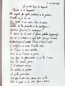 Manuscript van het gedicht 