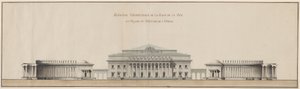 Geometrische Elevatie van het Vredesplein en de Façade van het Operahuis door Giacomo Quarenghi