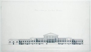 Plan voor de residentie van prins Youssoupov aan de rivier Fontanka, St. Petersburg (gezien vanaf de tuinzijde)