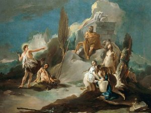 Apollo en Marsyas, 1730 door Giambattista Tiepolo
