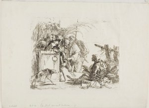 De dood geeft audiëntie, uit Capricci door Giambattista Tiepolo