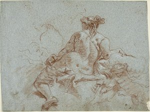 Studie voor Detail: De Godin Diana door Giambattista Tiepolo