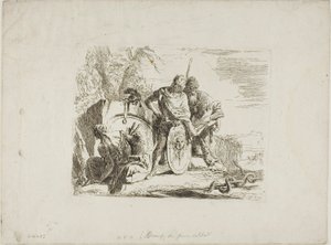 De astroloog en de jonge soldaat, uit Capricci door Giambattista Tiepolo