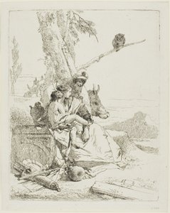 De Familie van de Oosterse Boer, uit Scherzi door Giambattista Tiepolo