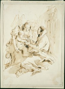 De Heilige Familie, Sint Jozef met een boek door Giambattista Tiepolo