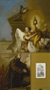 Het Visioen van Sint Paschal Baylon, 1767-1769 door Giambattista Tiepolo