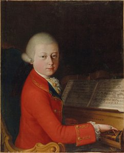 Portret van Wolfgang Amadeus Mozart 1756-1791 op 13-jarige leeftijd in Verona, 1770