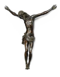 Beeld van de gekruisigde Christus, gegoten naar een model van Giambologna, toegeschreven aan Antonio Susini en werkplaats, ca. 1580-1600
