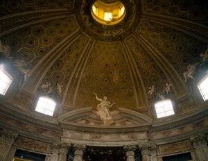Binnenkant koepel, Kerk van Sint-Andreaskerk op Quirinaal, architect Gian Lorenzo Bernini, Rome