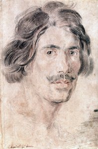 Zelfportret van Gian Lorenzo Bernini (Bernin) (1598 - 1680), Italiaanse beeldhouwer, schilder en architect. Gabinetto Nazionale delle stampe, Rome. door Gian Lorenzo Bernini