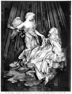 De Extase van St. Teresa (marmer) door Gian Lorenzo Bernini