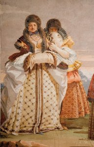 Detail (De Winterwandeling), uit de Kamer van het Gotische Paviljoen, in de Foresteria door Giovanni Domenico Tiepolo