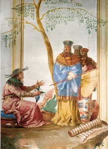 Detail van fresco in de Chinese Kamer, in de Foresteria door Giovanni Domenico Tiepolo