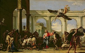 Jezus geneest de verlamde bij het bad van Bethesda, ca. 1759 door Giovanni Domenico Tiepolo