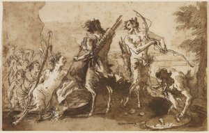 Satyrs en Satyresses in een landschap, ca. 1770