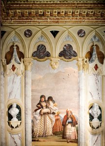 De Winterwandeling, uit de Kamer van het Gotische Paviljoen, in de Foresteria door Giovanni Domenico Tiepolo