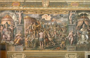 De verschijning van het kruis aan keizer Constantijn, 1517-1524 door Gianfrancesco Penni