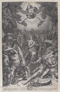 Martelaarschap van Sint-Catharina, naar Bernardino Passari, 1588 door Gijsbert Van Veen
