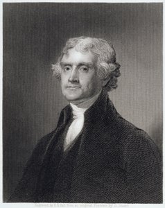Portret van Thomas Jefferson, gegraveerd door Henry Bryan Hall door Gilbert Stuart