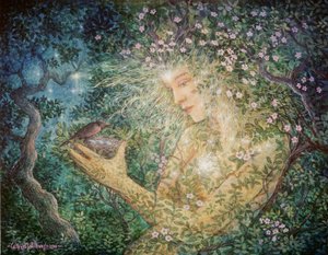 Geest van de lente, 2001 (acryl op board) door Gilbert Williams