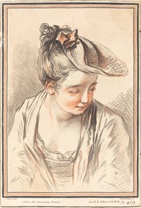 Hoofd van een jonge vrouw, 1773 door Gilles Demarteau