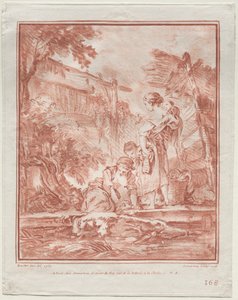 De wasvrouw, 1767 door Gilles Demarteau
