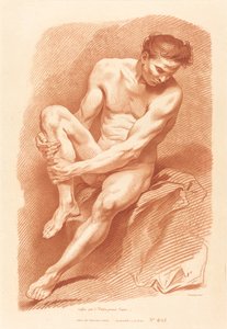 Academie door Gilles Demarteau, the Elder after Carle Van Loo