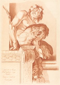 Sater door Gilles Demarteau the Elder after René Michel Slodtz after Annibale Carracci