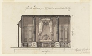 Bednis voor de hertog van Orléans, Palais Royal, Parijs door Gilles Marie Oppenord