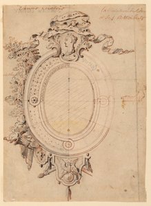 Ontwerp voor een Ovaal Frame met het Thema Venus Overwinnend door Gilles Marie Oppenord