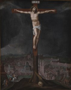 Christus aan het kruis door Gillis I Mostaert