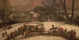 Een Militaire Expeditie in de Winter, c.1590 door Gillis Mostaert