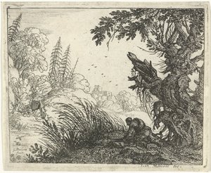 Landschap met een jager door Gillis Peeters (I)