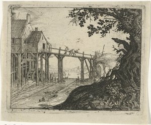 Landschap met een watermolen