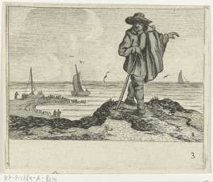 Duinlandschap met een wandelaar door Gillis van Scheyndel (I)