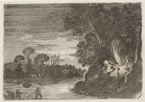 Figuren rond een kampvuur door Gillis van Scheyndel (I)