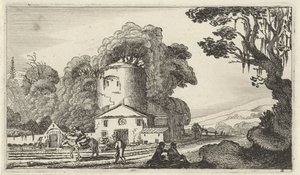 Landschap met een toren door Gillis van Scheyndel (I)