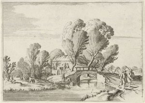 Twee wandelaars bij een kanaal