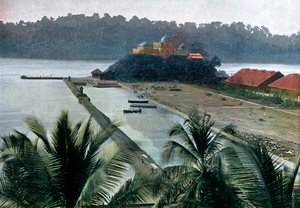 Port Blair, hoofdstad van de Andamanen en Nicobaren, Indische Oceaan, c1890 door Gillot