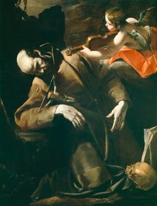 Franciscus van Assisi in Extase voor een Cherubijn met een Viool
