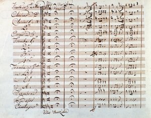 Pagina van de partituur van La gazza ladra (De stelende ekster) door Gioacchino Rossini door Gioachino Rossini