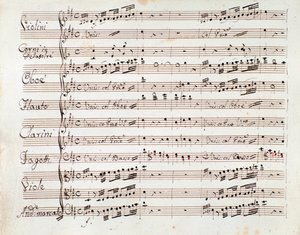 Bladmuziekpagina voor de gereduceerde symfonie voor piano van Tancredi, opera van Gioacchino Rossini door Gioachino Rossini