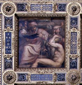 Allegorie van de Mugello-regio van het plafond van de Salone dei Cinquecento door Giorgio (and workshop) Vasari