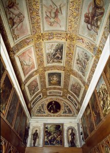 Verhaal van Prometheus (plafond van de Studiolo de Francesco I de Medici) door Giorgio (and workshop) Vasari