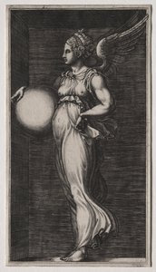 Allegorisch Figuur met een Bol door Giorgio Ghisi