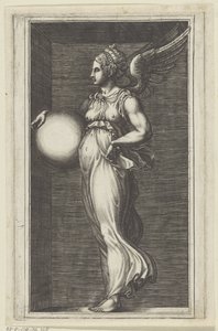 Allegorische figuur met een bol
