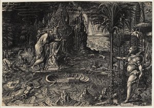 Allegorie van het leven (De droom van Rafaël) door Giorgio Ghisi