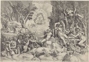 Cephalus en de Bosgoden beweenen de dood van Procris