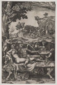 Cupido en Psyche door Giorgio Ghisi