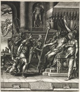 De laster van Apelles, 1560 door Giorgio Ghisi